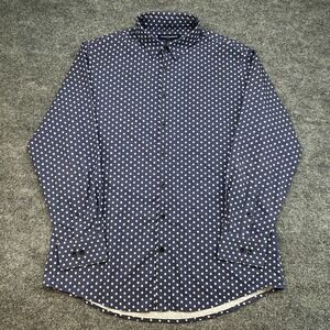 Mizzen Main Shirt Mens Large Leeward Classic Fit Blue Floral Long Sleeve Stretch